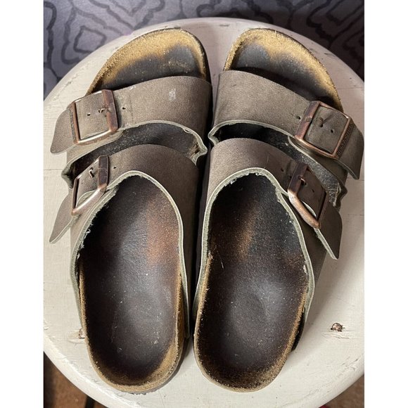 birkenstock 41 arizona leather brown 10 *read Description For Measurements - Picture 3 of 8